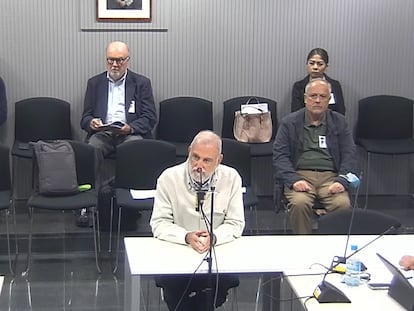 Antonio Rodrigo Torrijos (IU), ex teniente de alcalde de Sevilla, durante su declaración en el juicio del 'caso Madeja', en octubre.