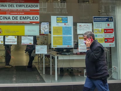 An unemployment office in Madrid.