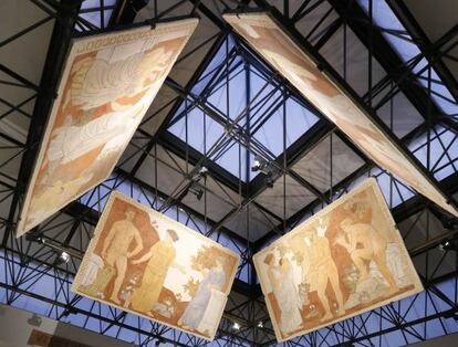 Frescos de Torres-García en la Fundació Antigua Caixa Terrassa.