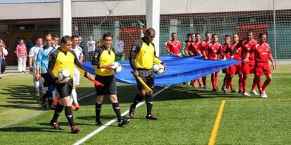 Presos en la final del Trofeo de Instituciones Penitenciarias, el pasado 9 de mayo.