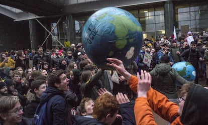 Protesta contra el cambio climático en Bruselas