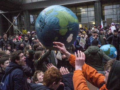 Protesta contra el cambio climático en Bruselas
