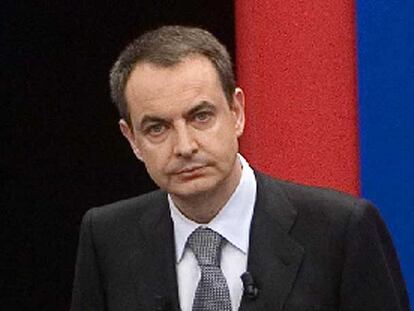 Zapatero, durante la entrevista de TVE