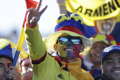 Aficionados de Colombia en Rancagua, Chile.