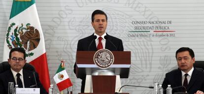 Enrique Peña Nieto, este lunes en el Consejo de Seguridad.