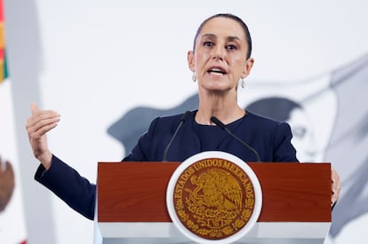 Claudia Sheinbaum, en el Palacio Nacional de la Ciudad de México, el 8 de julio,