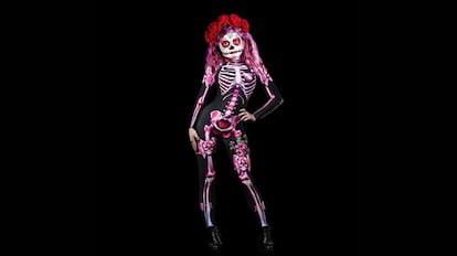 Disfraz Halloween para niñas, catrina mexicana, diseño de mono fácil de poner.