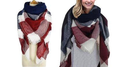 Este modelo de bufanda de tamaño extragrande viene genial para protegernos del frío más extremo.