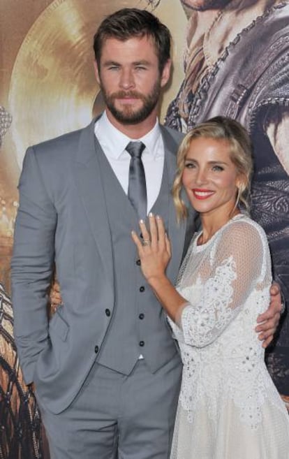 Chris Hemsworth y Elsa Pataky durante el estreno de la última película del actor.