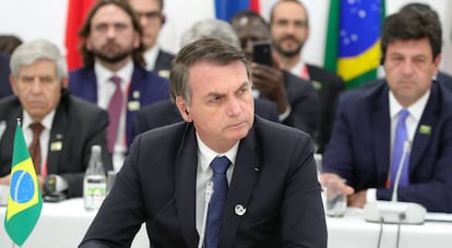 Jair Bolsonaro, durante a reunião dos líderes dos BRICS.