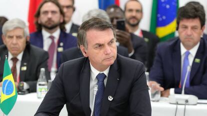 Jair Bolsonaro, durante a reunião dos líderes dos BRICS.