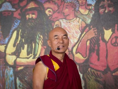 El lama Thubten Wangchen, este jueves en el Rototom.