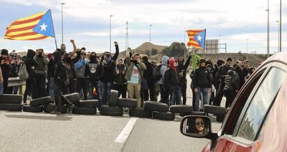 Los CDR cortaron la A-2 en Alcarràs (Lleida) el pasado 27 de marzo.