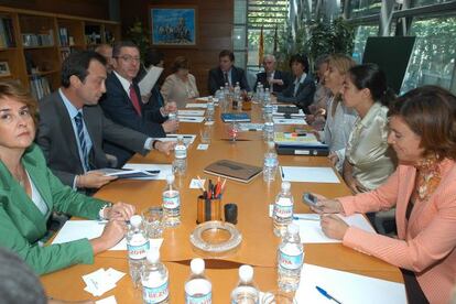 El cuadro, durante una reunión municipal en mayo de 2006.