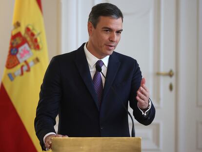 El presidente de España, Pedro Sánchez, durante su viaje este fin de semana a Bosnia.