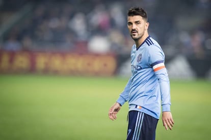 David Villa durante un partido con el New York City.