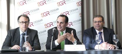 José Álvarez Valbuena, presidente de CESGAR, durante una rueda de prensa en el Club Financiero Génova.