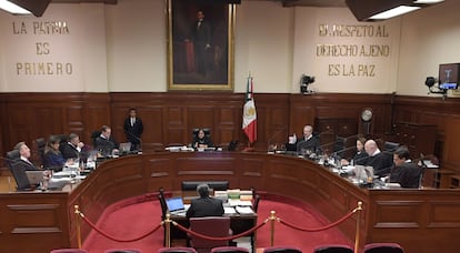 El pleno de la Suprema Corte de Justicia de la Nación durante una sesión el pasado 27 de abril.