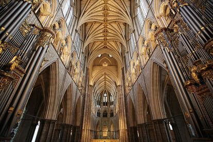 Una vista general del techo de la Abadía de Westminster, tomada el 23 de noviembre de 2010 en Londres, el mismo día en que se ha anunciado que Guillermo de Inglaterra y Kate Middleton se casarán en ese lugar el próximo 29 de abril