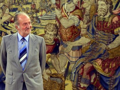 El Rey espera la llegada del presidente de Polonia el pasado miércoles.