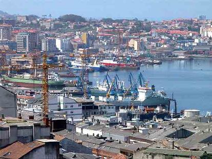 Vista de las instalaciones del puerto de Vigo.