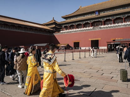 Visitantes en la Ciudad Prohibida de Pekín el pasado viernes 3 de marzo.