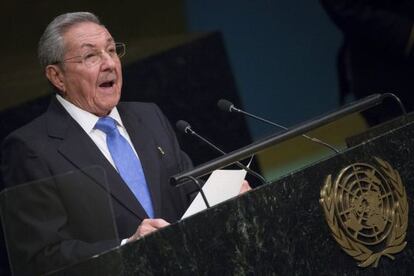 Raúl Castro, durante seu discurso nas Nações Unidas.