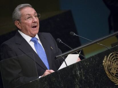Raúl Castro, durante seu discurso nas Nações Unidas.
