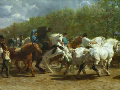 El cuadro 'Feria de caballos', de la pintora Rosa Bonheur (1852-1855).