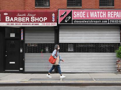 Tiendas cerradas en la ciudad de Nueva York.