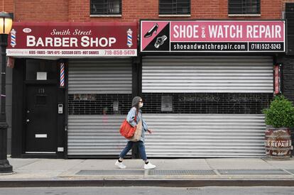 Tiendas cerradas en la ciudad de Nueva York.