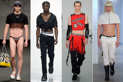 Los ‘cropped top’ de Vivienne Westwood, Nasir Mazhar, Bobby Abley y Todd Lynn.