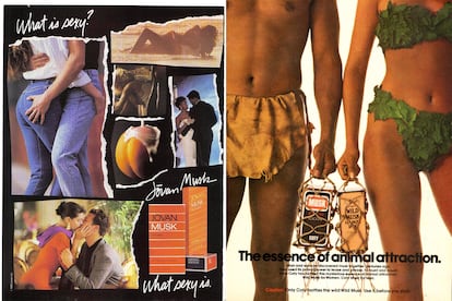 Mucha sensualidad en las campañas ‘vintage’ de Musk de Jovan o Wild Musk de Coty.