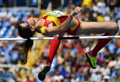 Ruth Beitia durante la clasificación.