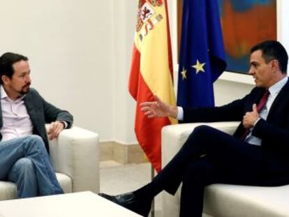 El líder de Podemos asegura, tras la reunión con Sánchez, que no ve predisposición en el presidente en aplicar  medidas de excepcionalidad en el corto plazo 