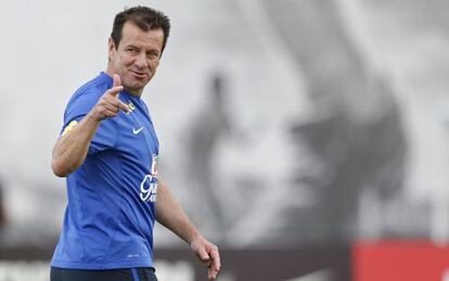 Dunga, en un entrenamiento de Brasil en São Paulo.