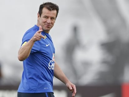 Dunga, en un entrenamiento de Brasil en São Paulo.