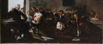 Vista del cuadro de Francisco de Goya &quot;La letra con sangre entra&quot;.