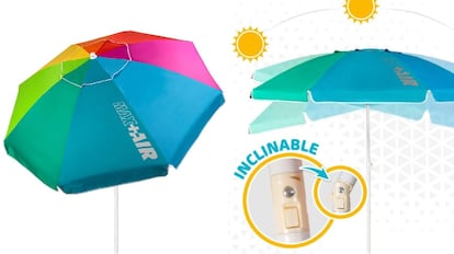 sombrilla antiviento para la playa con dos metros de diámetro