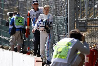 Susie Wolff, tras el incidente con su Williams.