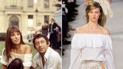 Escote 'Bardot'

Los tops que enseñan hombro son conocidos como 'Bardot' en honor a Brigitte, que tanto los llevó. También podrían haberse bautizado como 'Birkin' si analizamos lo fanática que fue de este tipo de prendas. Ni que decir tiene que la tendencia sigue presente en la pasarela y en la calle.