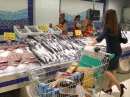 Pescader&iacute;a de un centro de Mercadona en Madrid.