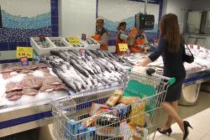 Pescader&iacute;a de un centro de Mercadona en Madrid.