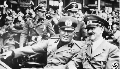 Mussolini y Hitler, en Múnich en 1938.