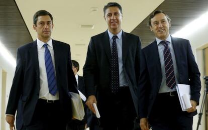 Gallego, Albiol, i Hernando, ahir al Congrés.