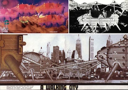 Dibujo de Walking City, uno de los proyectos futuristas de Archigram.