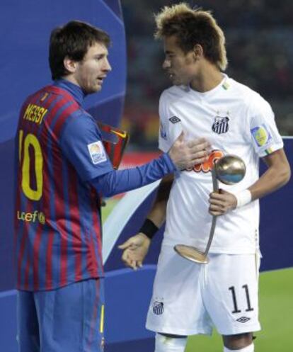 Messi y Neymar, en el Mundial de Clubes en 2011.