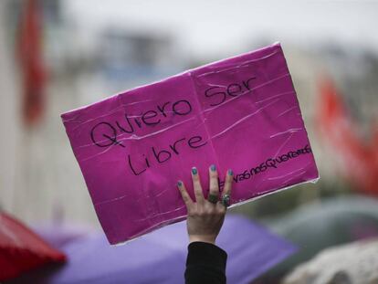 Manifestante en la marcha de Ni Una Menos del pasado 19 de octubre.