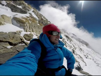 Kilian Jornet, durant la seva ascensió a l'Everest sense cordes ni oxigen.