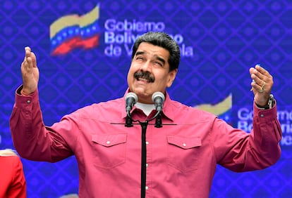 Maduro, en una conferencia de prensa tras votar en Caracas. 